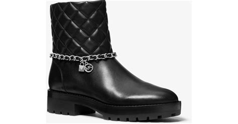 Michael Kors Elsa Quilted Leather Chain Boot 